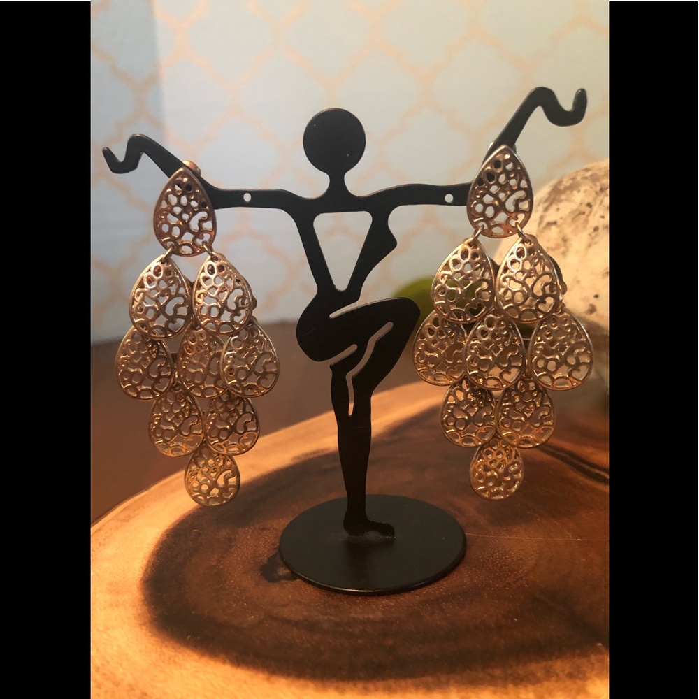 Gold Teardrop Waterfall Earrings ~ SUPER CUTE